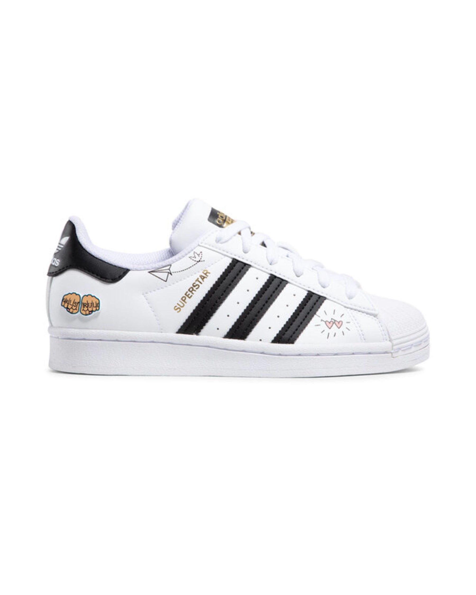 Adidas superstar black and white leather best sale