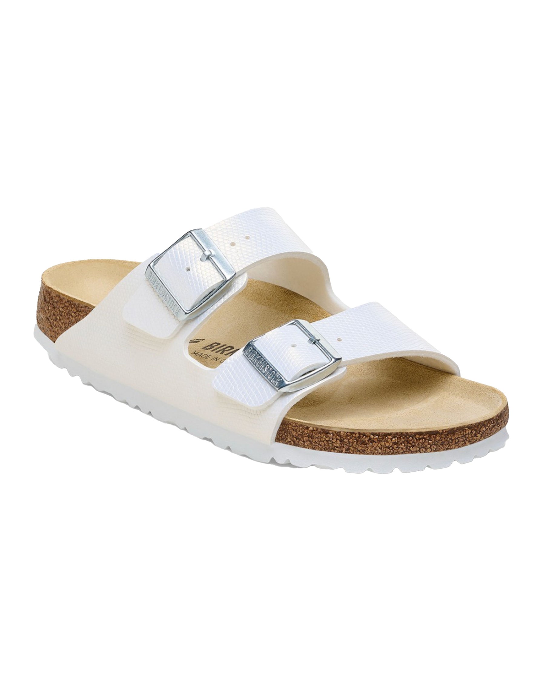 Birkenstock Arizona Shiny Lizard Bianco Slim Fit