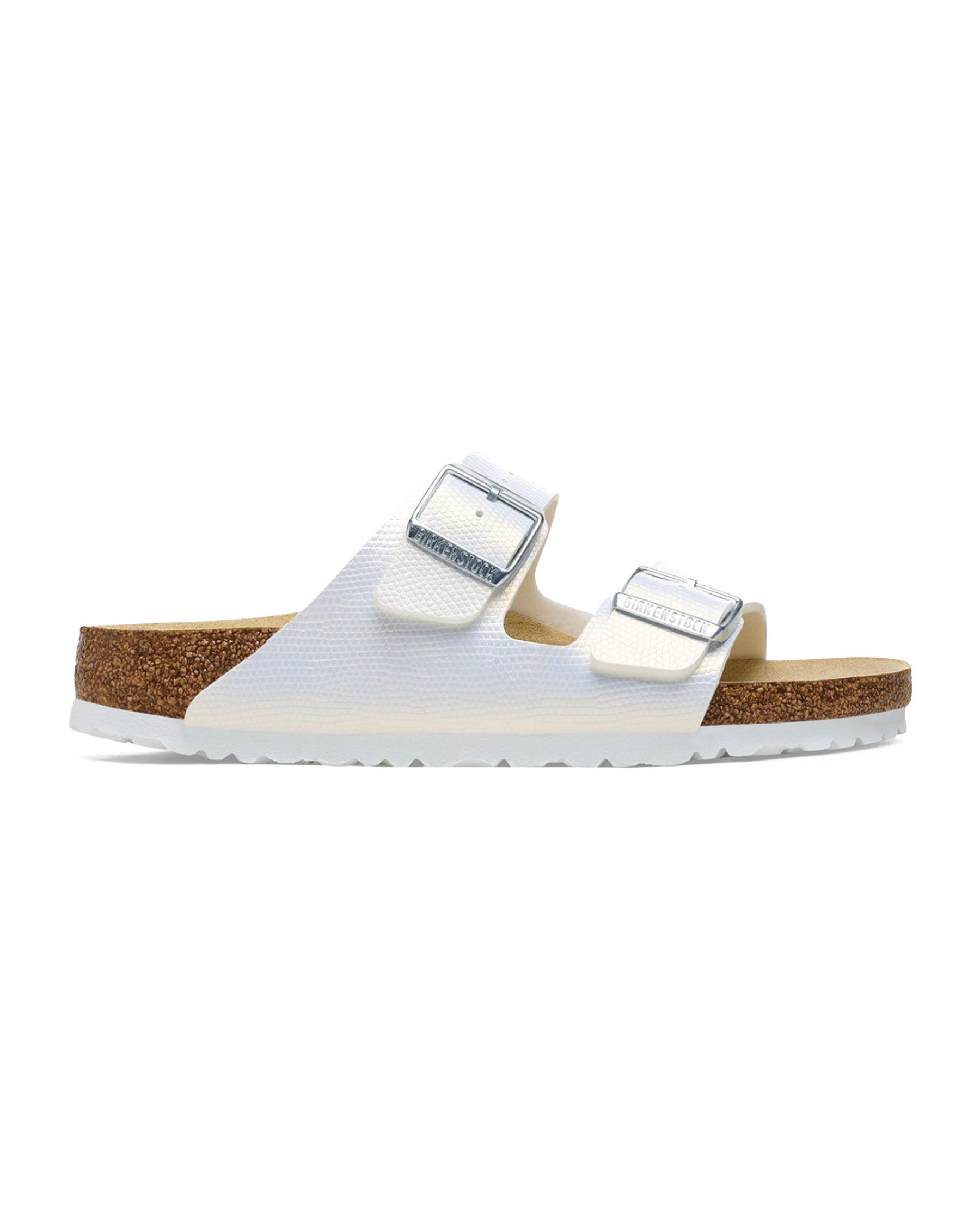 Birkenstock Arizona Shiny Lizard Bianco Slim Fit