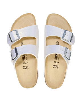 Birkenstock Arizona Shiny Lizard Bianco Slim Fit