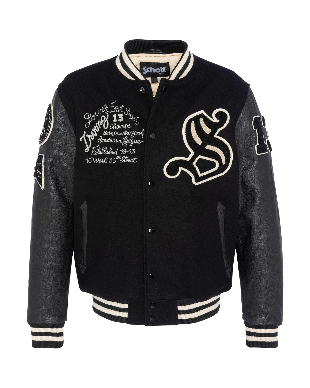 Man Jackets Schott NYC Lcbowler Black