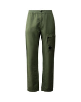 CP Company Cotton-Linen Regular Pants Green Bay