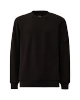 CP Company Diagonal Raised Fleece Crew Neck Lens Sweatshirt Black