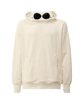 CP Company Diagonal Raised Fleece Goggle Hooded Sweatshirt Bianco