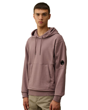 CP Company Diagonal Raised Fleece Lens Hooded Sweatshirt Purple Dove