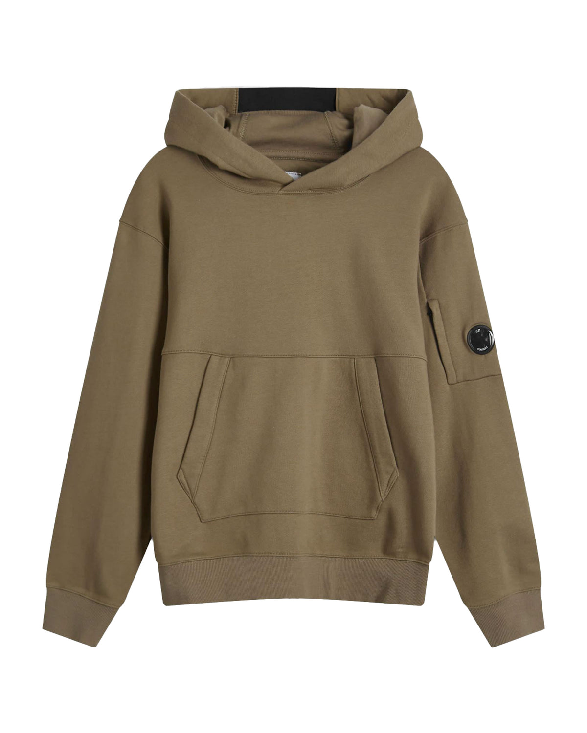 CP Company Diagonal Raised Fleece Lens Hooded Sweatshirt Walnut