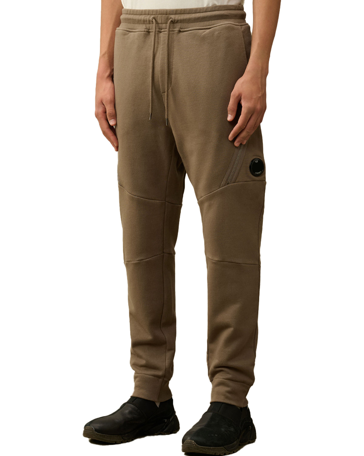 CP Company Diagonal Raised Fleece Lens Sweatpants Walnut