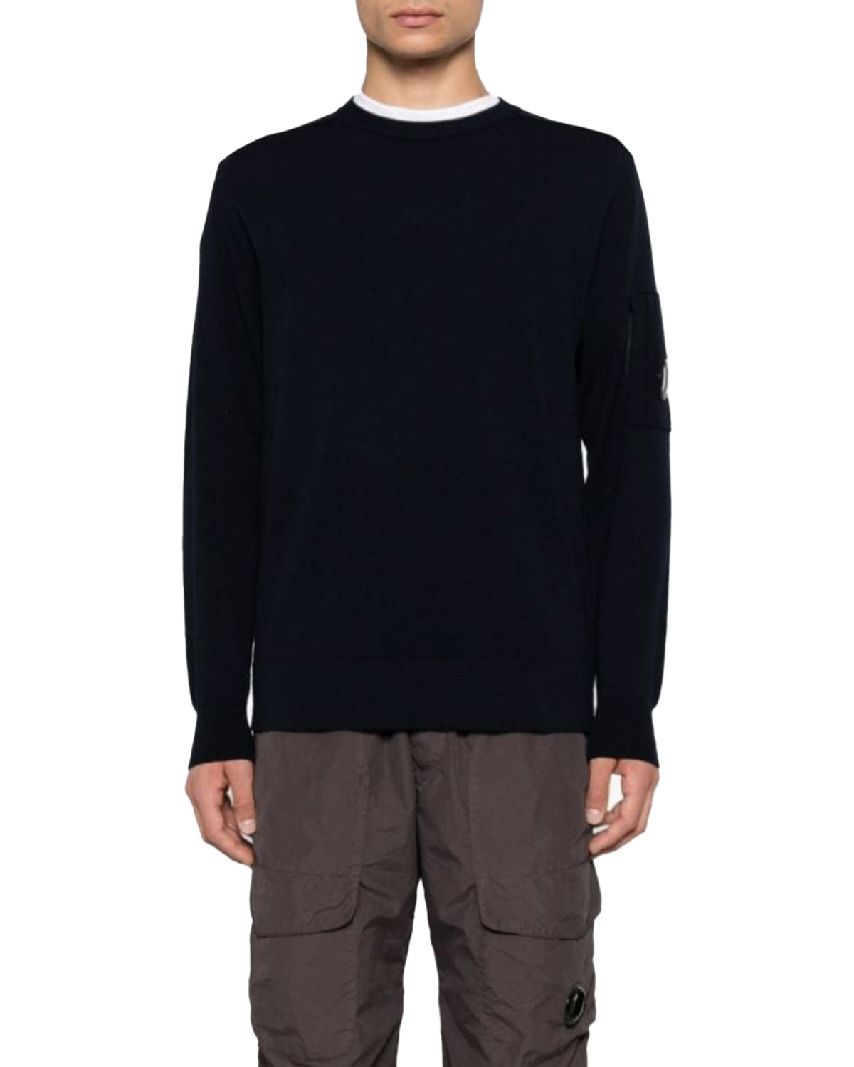 CP Company Extra Fine Merino Wool Crew Neck Knit Total Eclipse