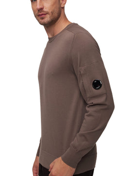 CP Company Extra Fine Merino Wool Crew Neck Knit Walnut