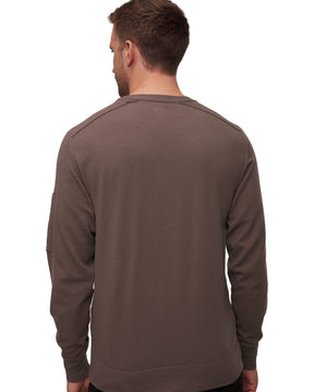 CP Company Extra Fine Merino Wool Crew Neck Knit Walnut