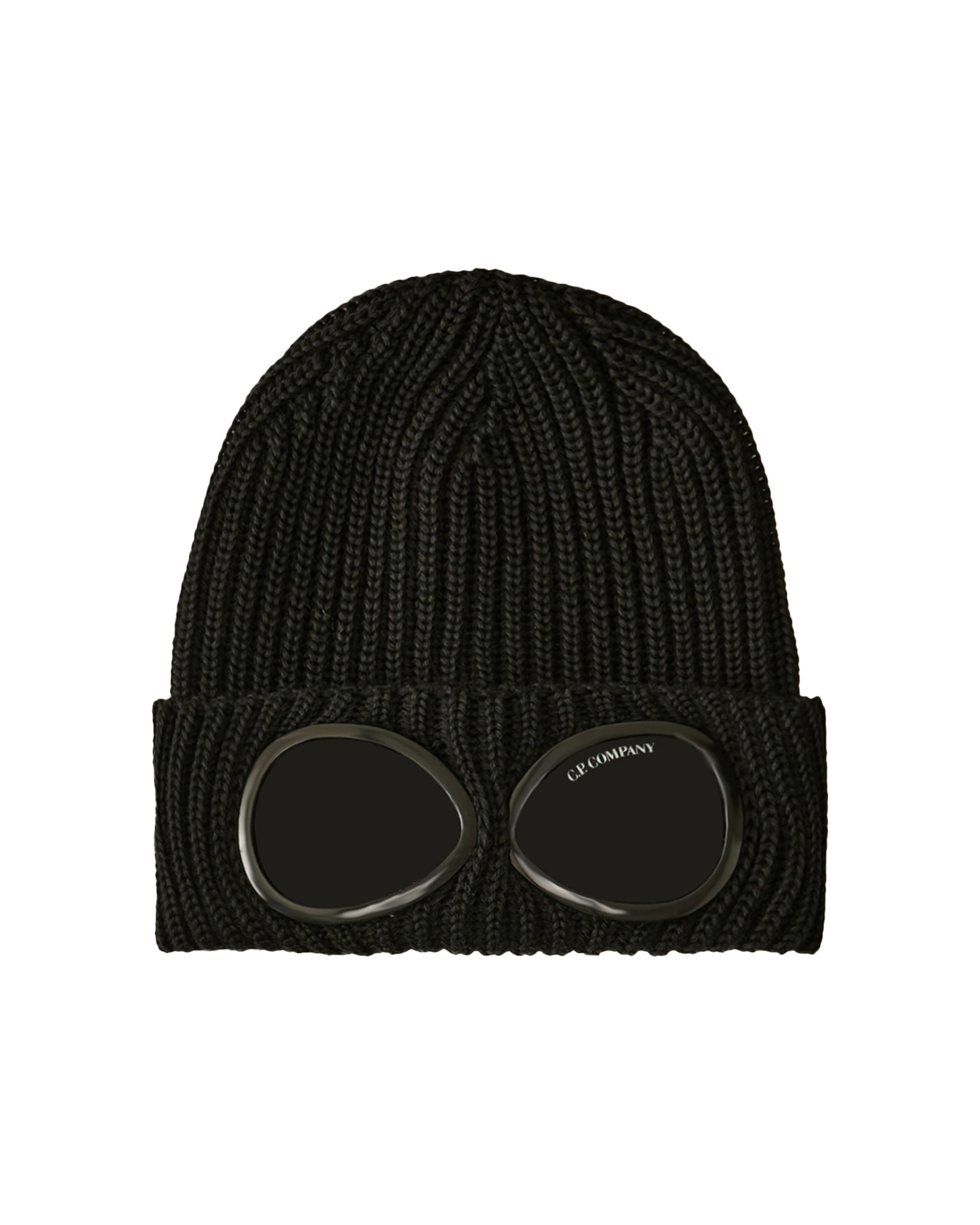 CP Company Extra Fine Merino Wool Google Beanie Black