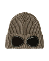 CP Company Extra Fine Merino Wool Google Beanie Walnut