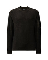 CP Company Knitwear Crew Neck In Fleece Knit Walnut