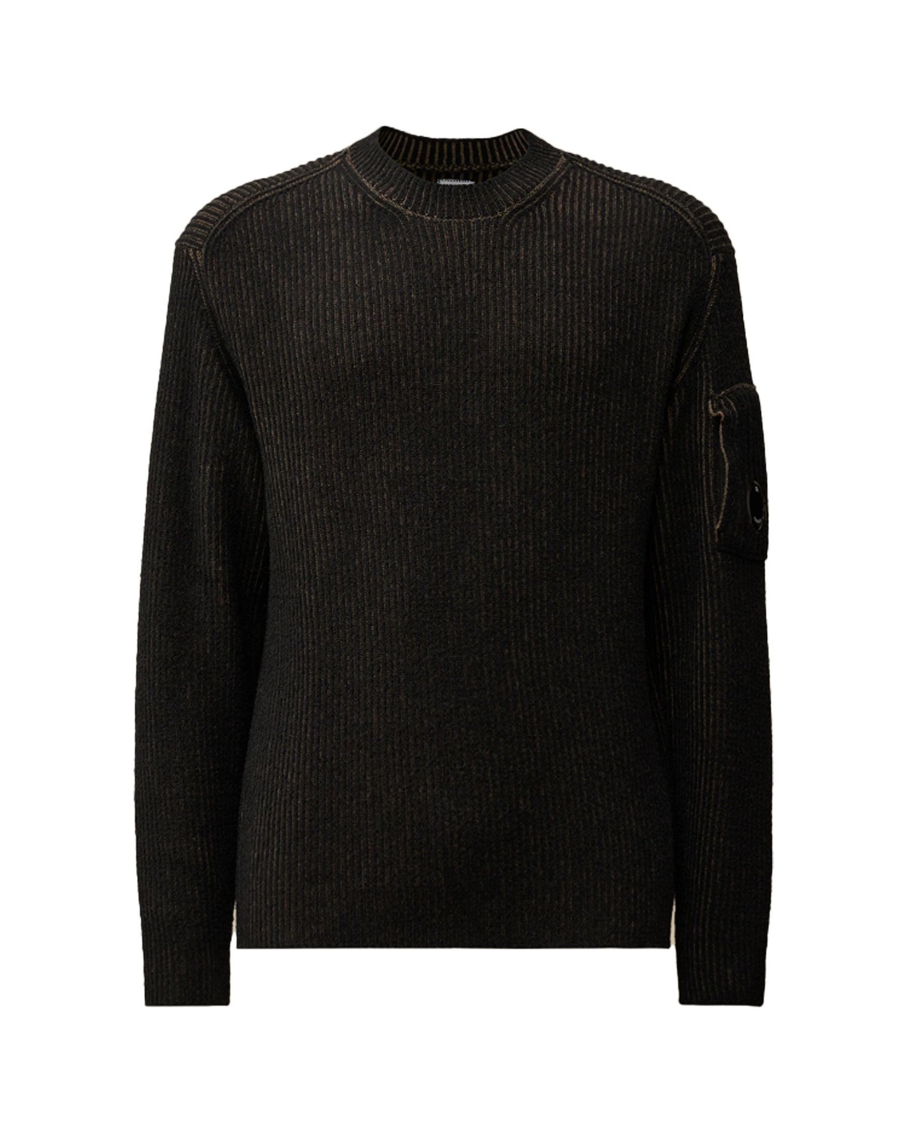 CP Company Knitwear Crew Neck in Fleece Knit Walnut