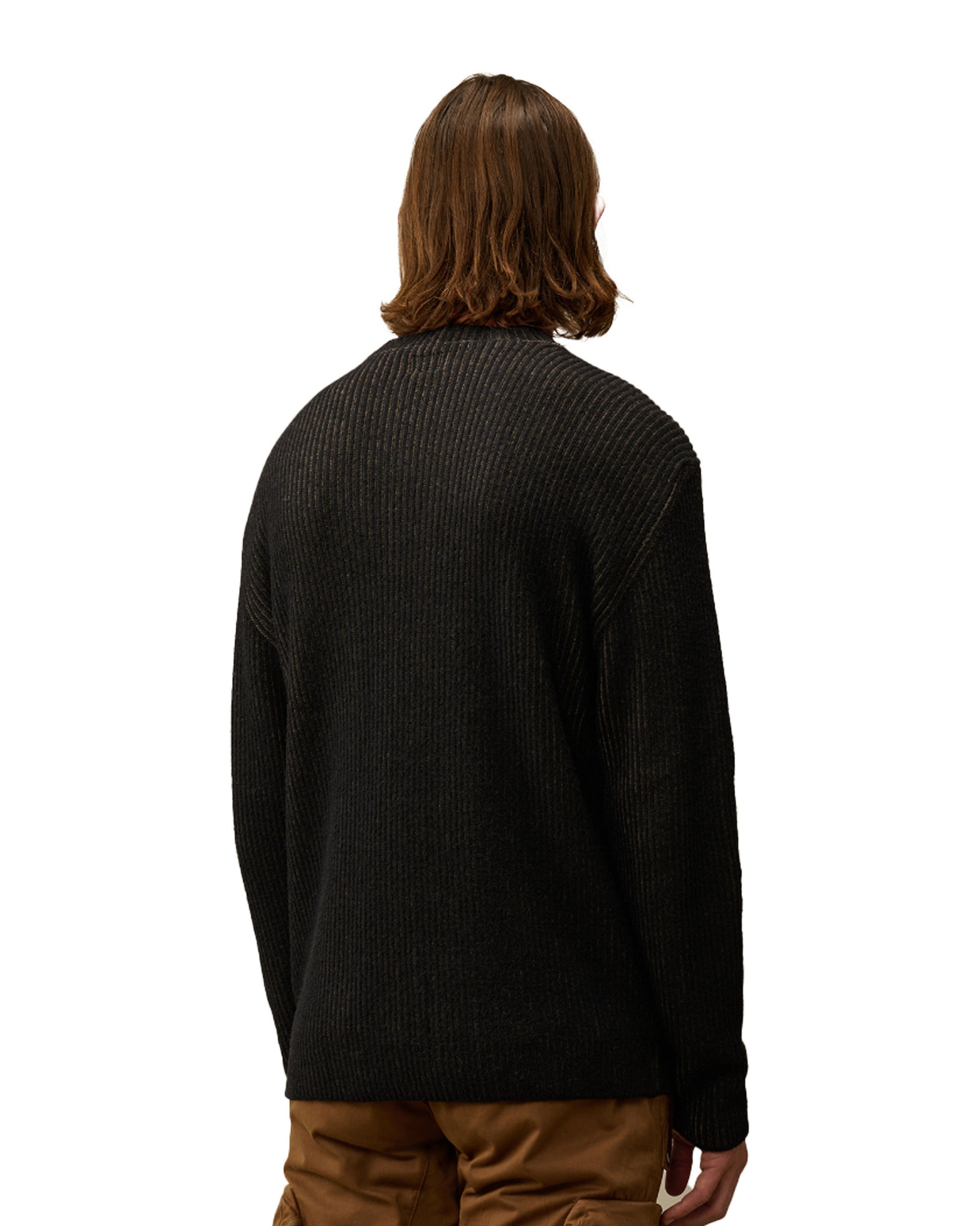 CP Company Knitwear Crew Neck in Fleece Knit Walnut