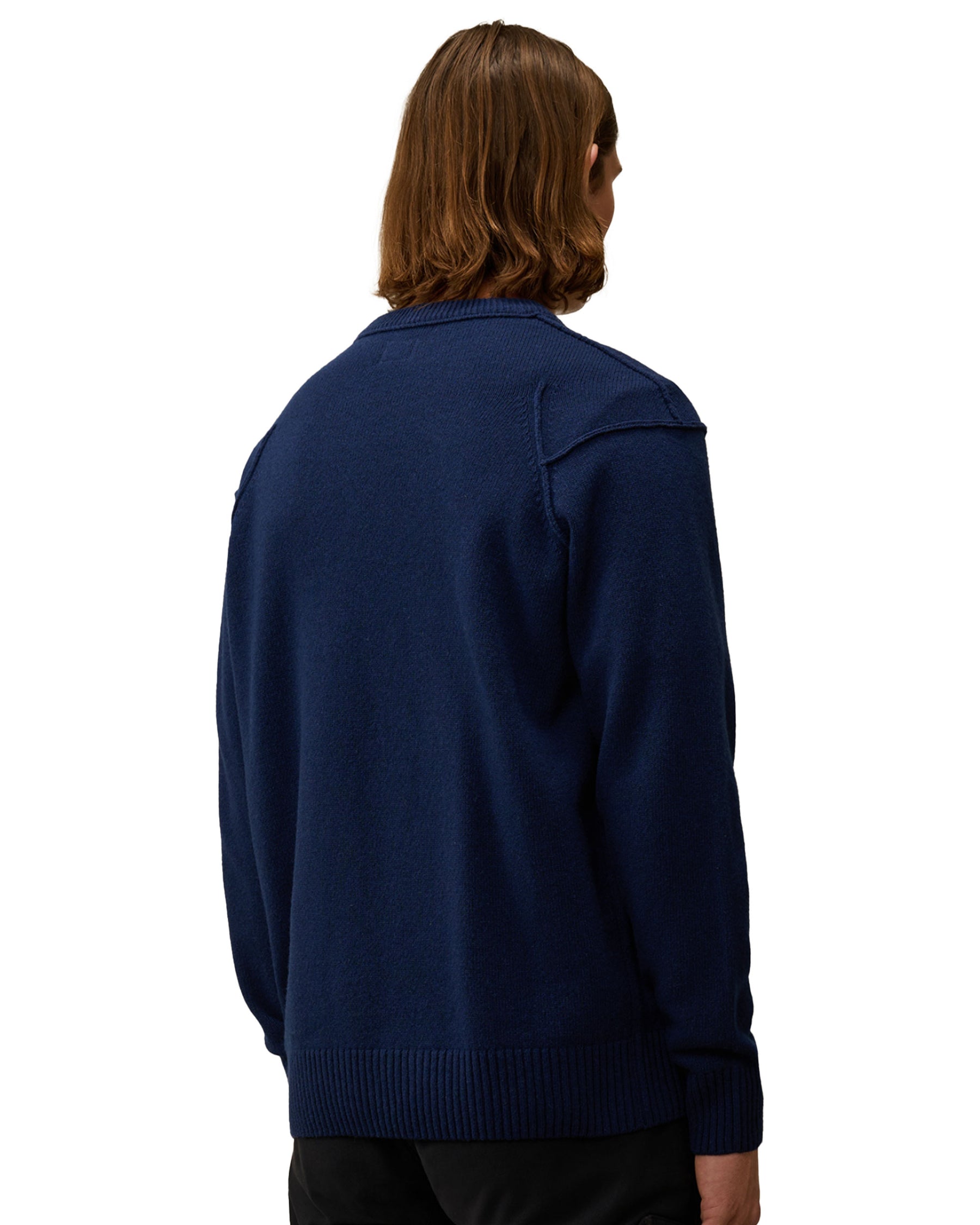 CP Company Lambswool Grs Crew Neck Knit Estate Blue