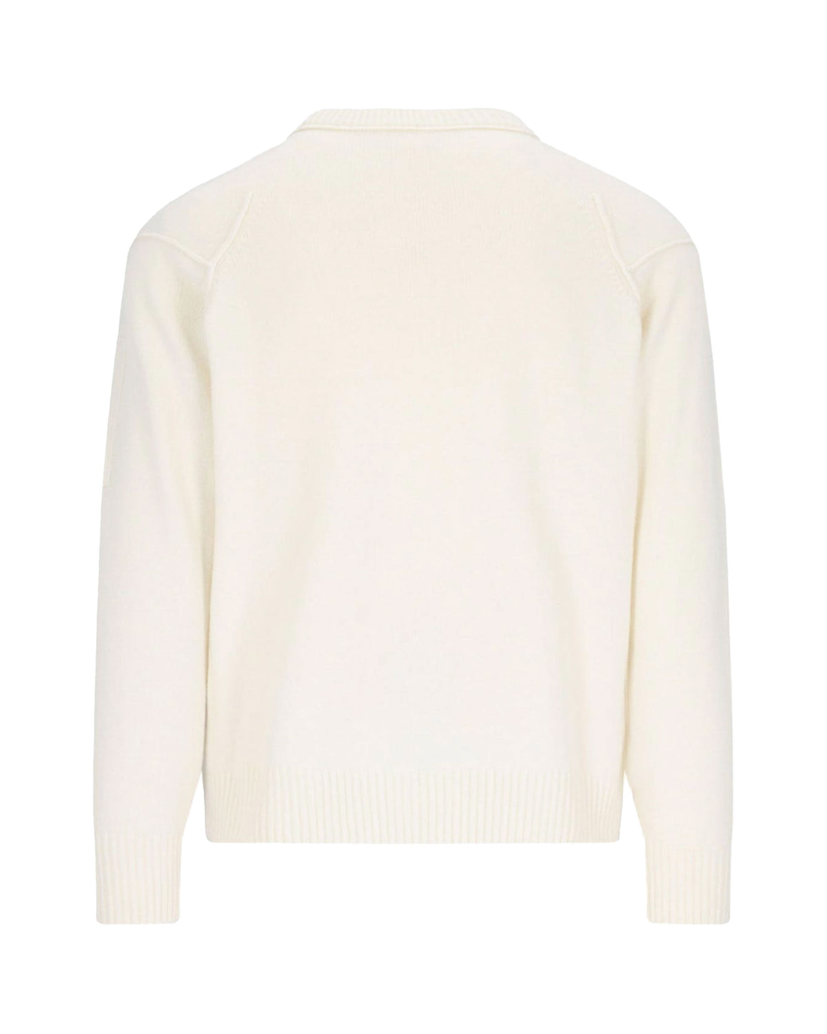 CP Company Lambswool Grs Crew Neck Knit Gauze White