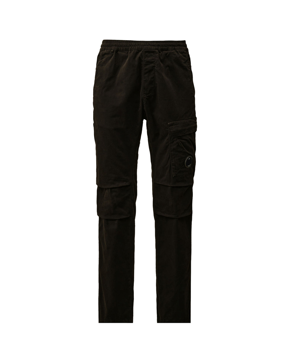 CP Company Stretch Sateen Ergonomic Lens Single Cargo Pants Black