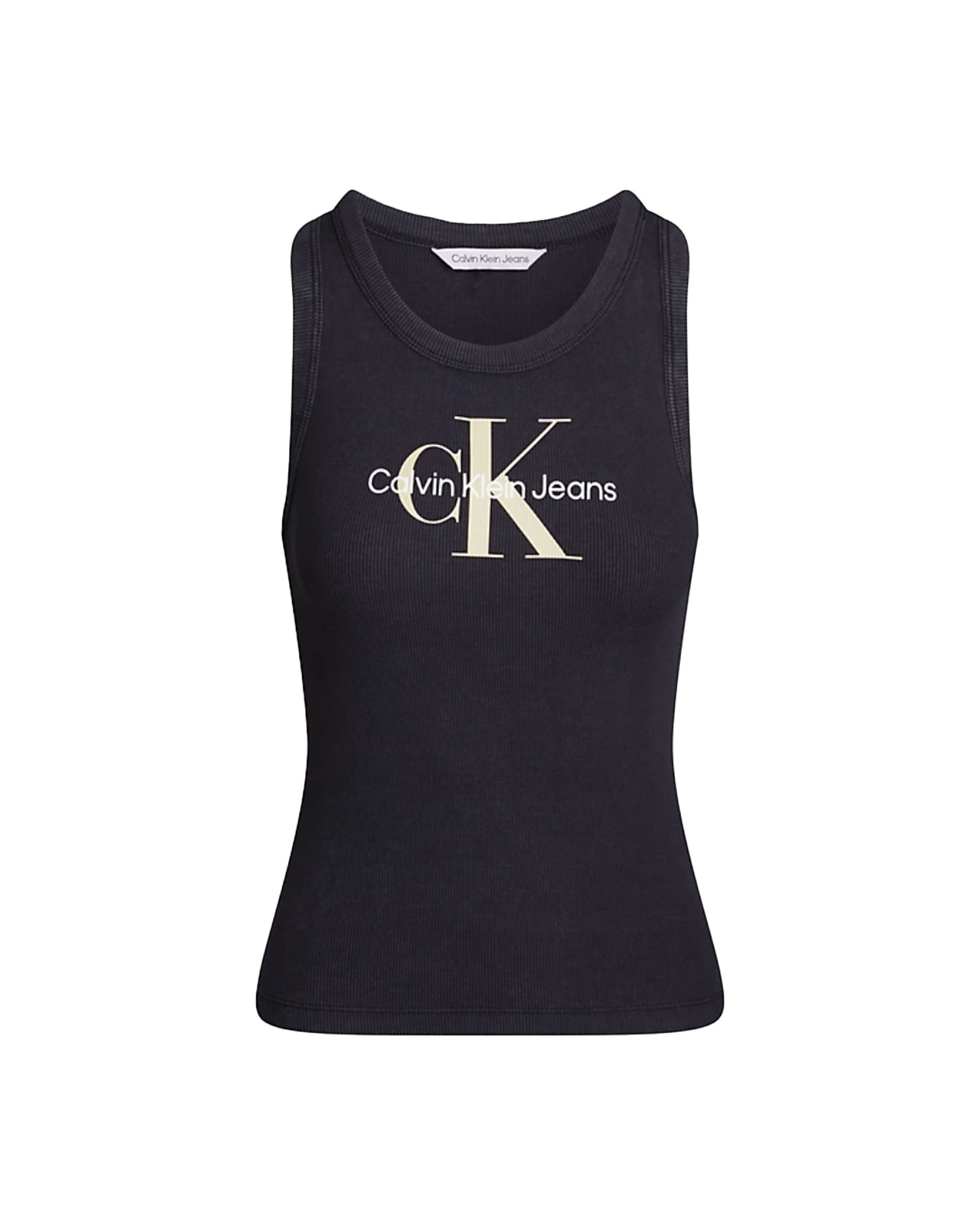 Calvin Klein Archival Monologo Rib Tank Nero