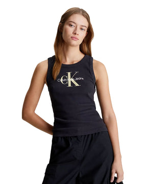 Calvin Klein Archival Monologo Rib Tank Nero