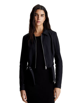 Calvin Klein Buckle Knit Jacket Black