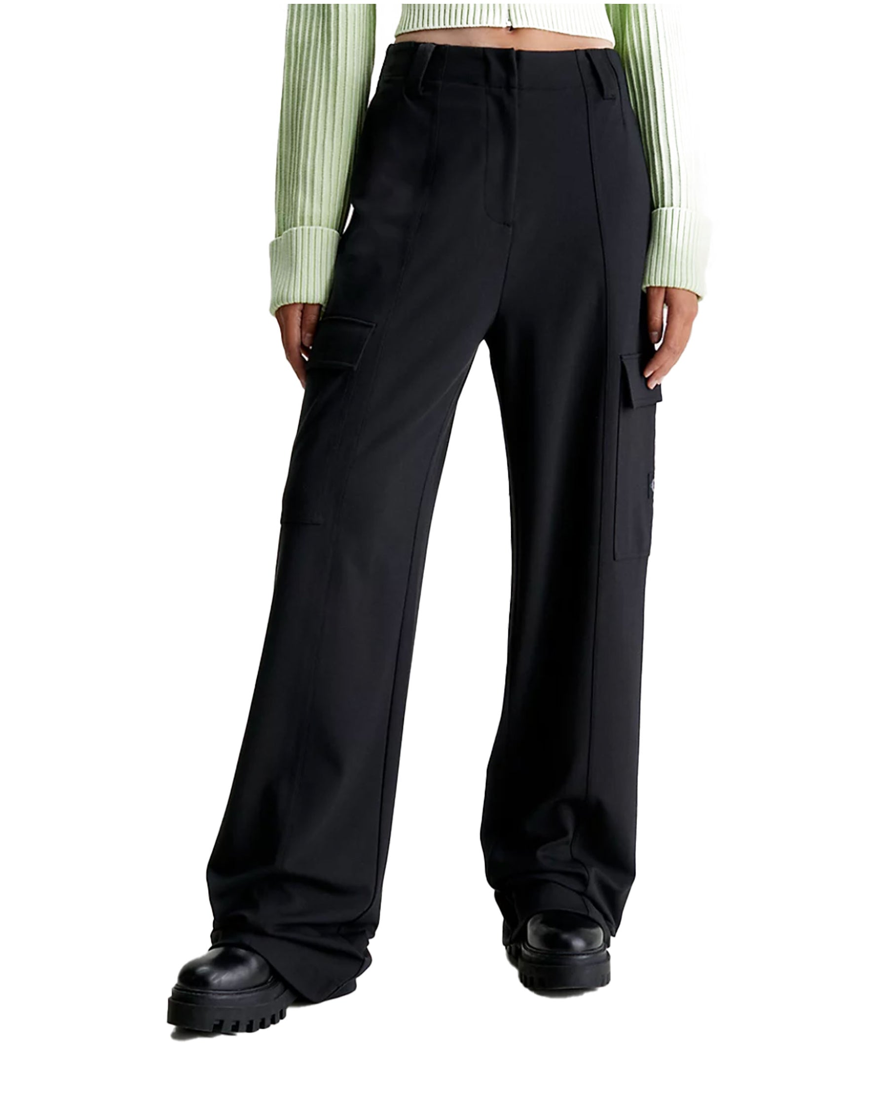 Calvin Klein High Rise Milano Utility Pants Black