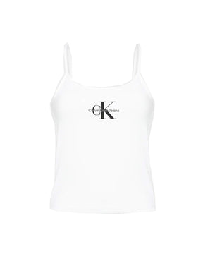 Calvin Klein Monologo Strappy Tank Top Bianco