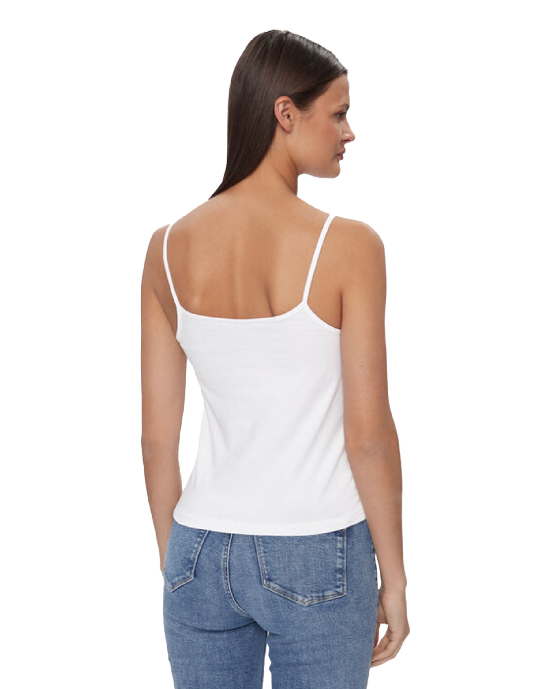 Calvin Klein Monologo Strappy Tank Top Bianco