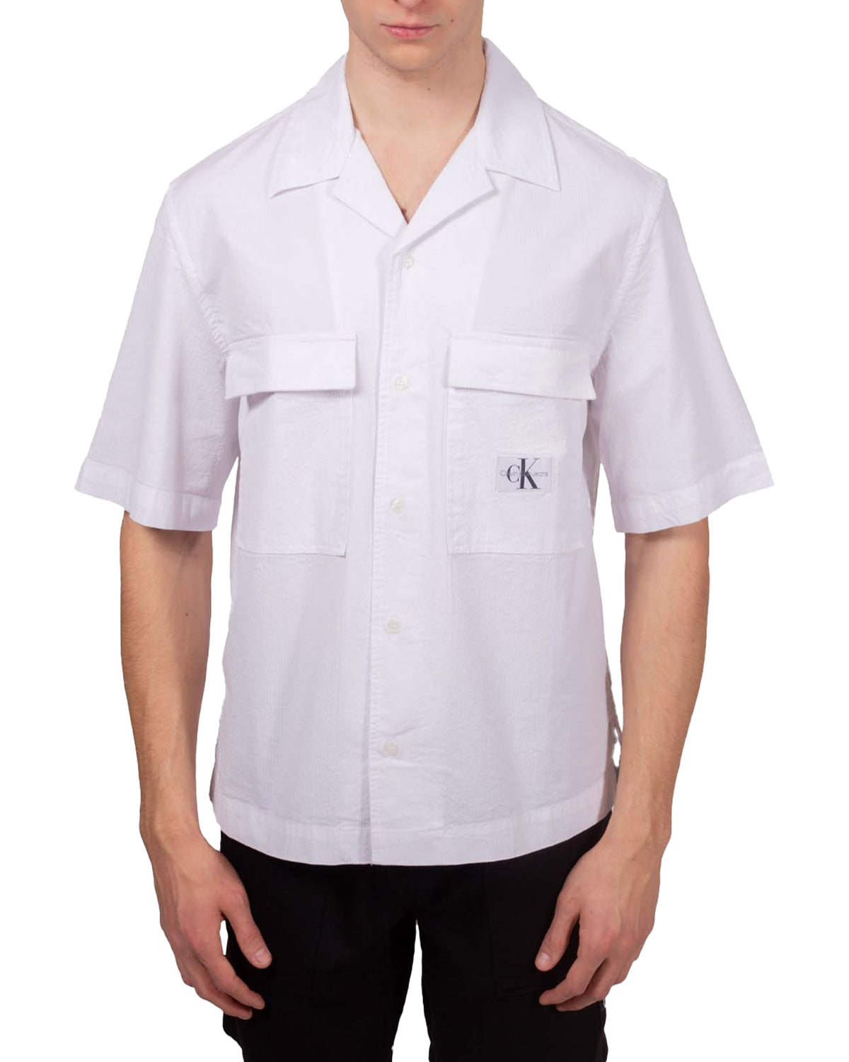 Calvin Klein Seersucker SS Shirt White
