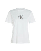 Calvin Klein Sequin Slim Tee Bianco