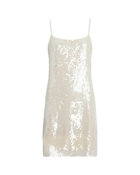 Calvin Klein Sequins Dress Frosted Almond