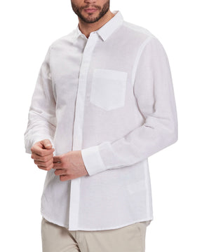 Calvin Klein Cotton Linen Regular Shirt White