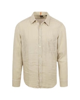 Man Shirt Boss Relegant Linen Beige