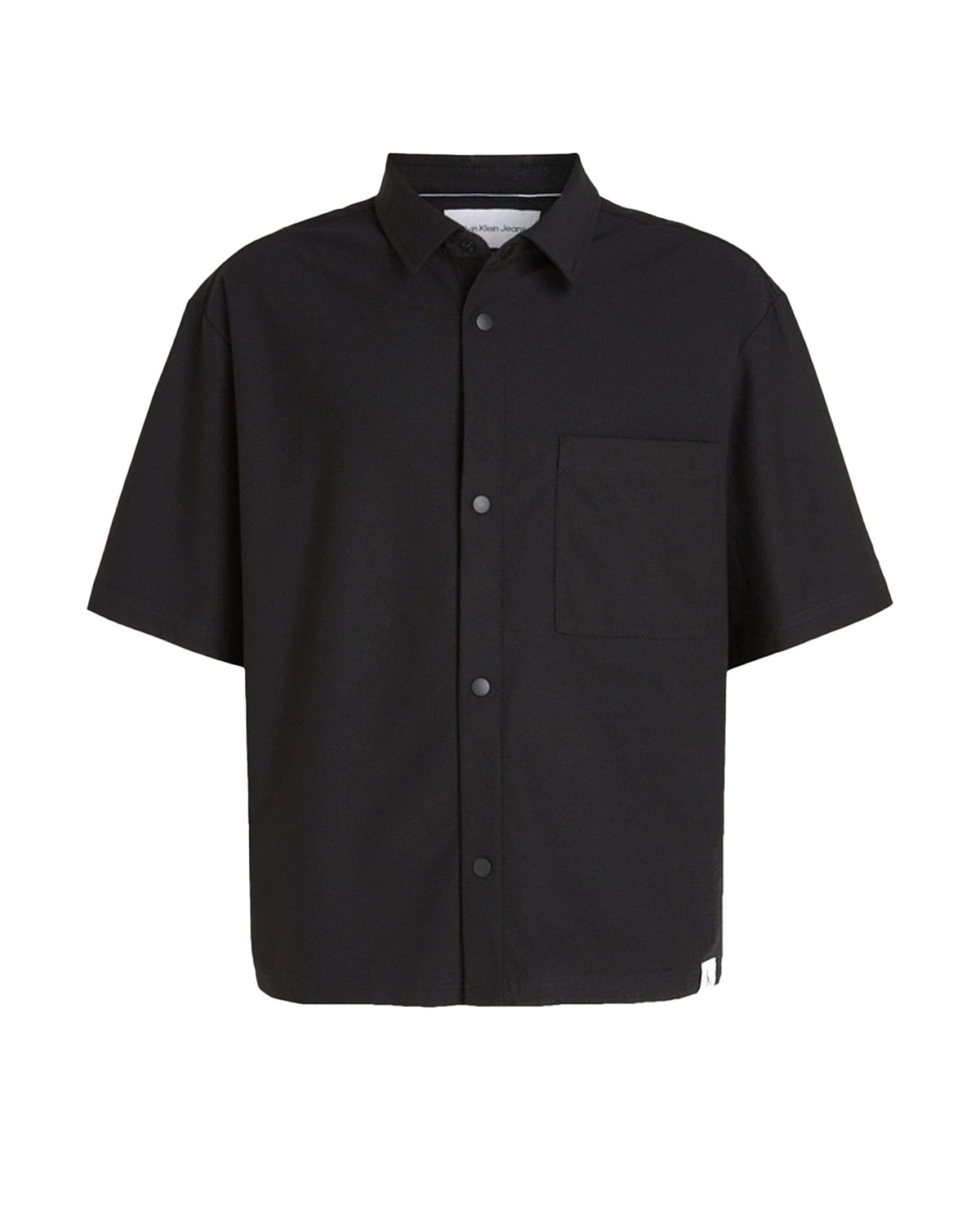 Calvin Klein Woven Tab Hwk SS Shirt Black