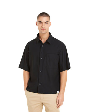 Calvin Klein Woven Tab Hwk SS Shirt Black