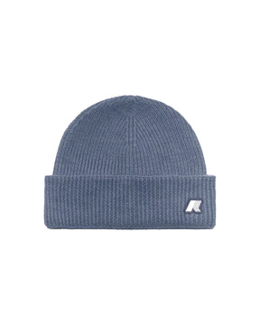 Beanie Hat K-Way Brice Cardigan Stitch Wool Avio Blue