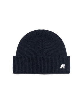 Beanie Hat K-Way Brice Cardigan Stitch Wool Blue