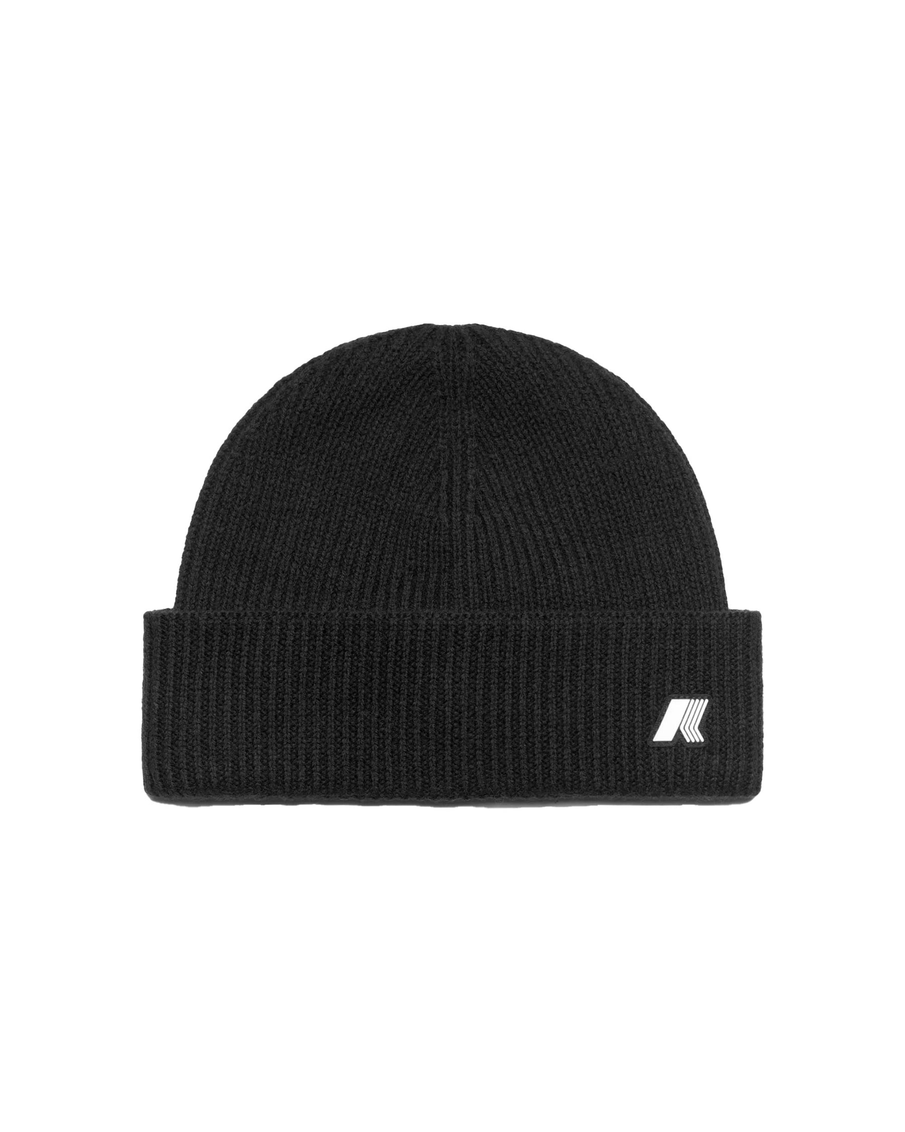 Beanie Hat K-Way Brice Cardigan Stitch Wool Black