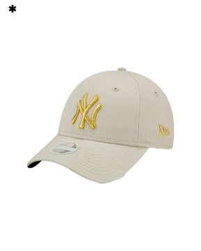 Cappello New Era 9FORTY New York Yankees Metallic Logo Beige oro