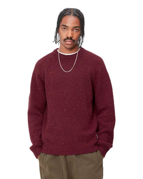 Carhartt Wip Anglistic Sweater Speckled Malbec