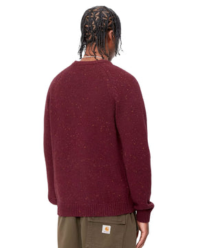 Carhartt Wip Anglistic Sweater Speckled Malbec