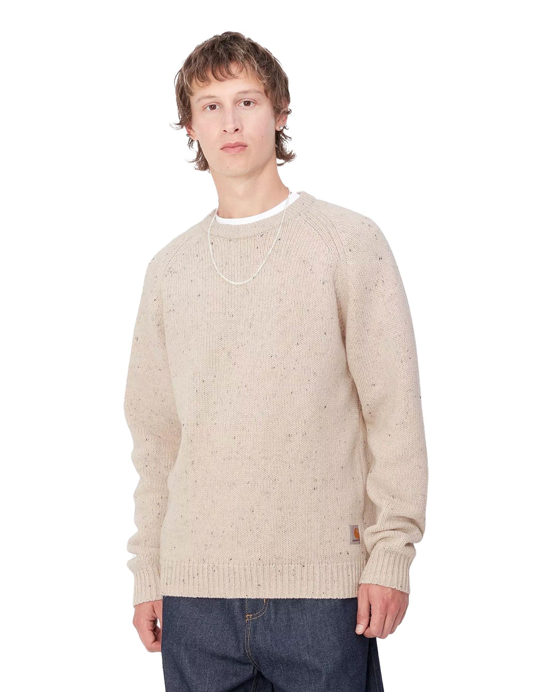 Carhartt Wip Anglistic Sweater Speckled Moonbeam