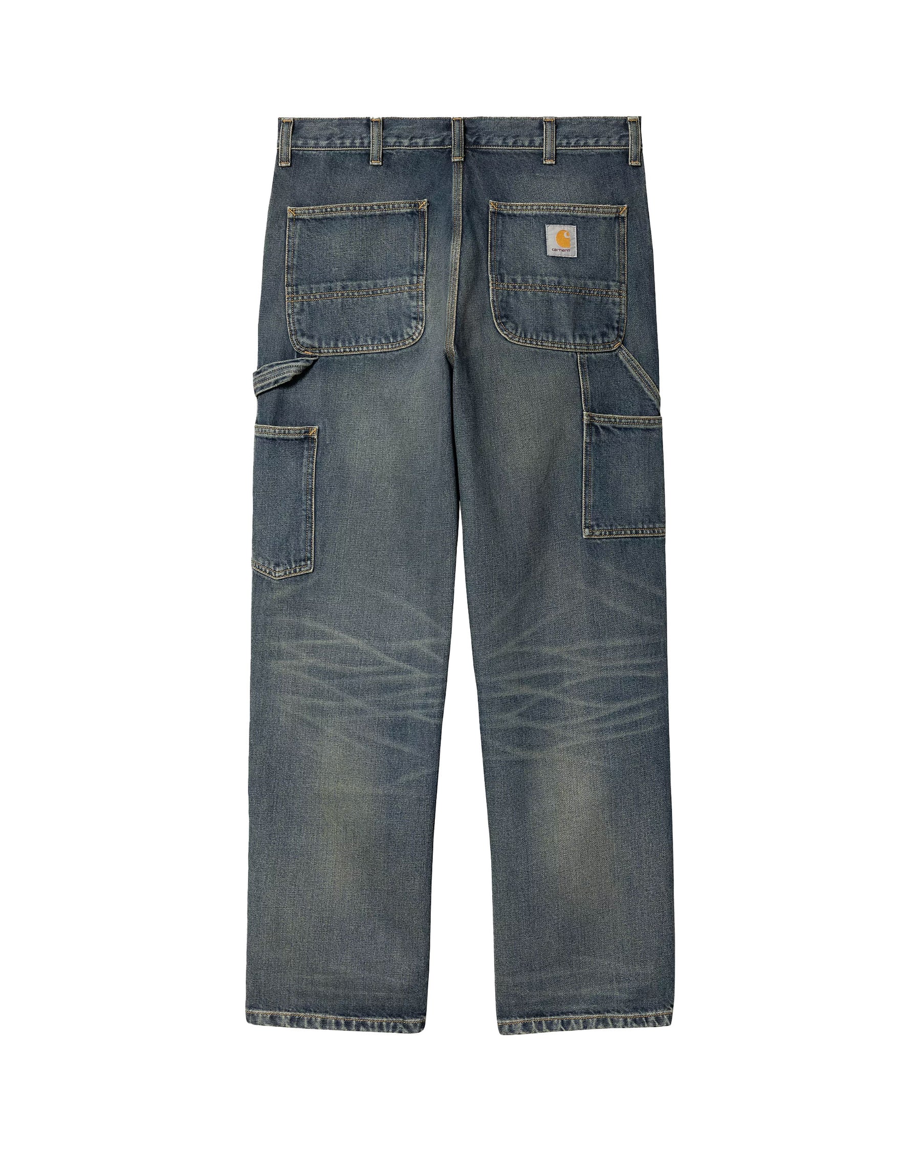 Carhartt Wip Double Knee Pant Blue worn used wash