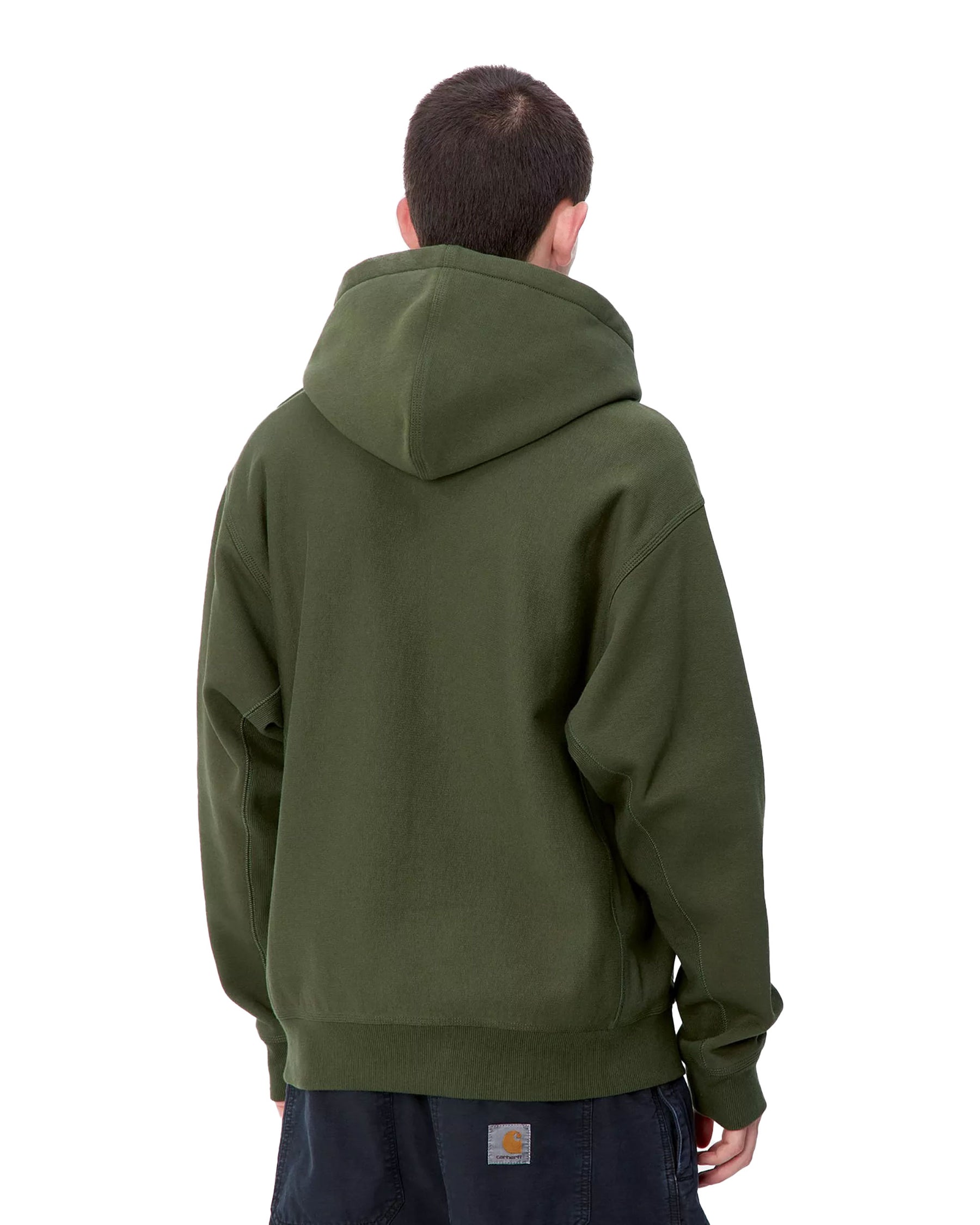 Carhartt Wip Hooded American Script Sweat Tarragon