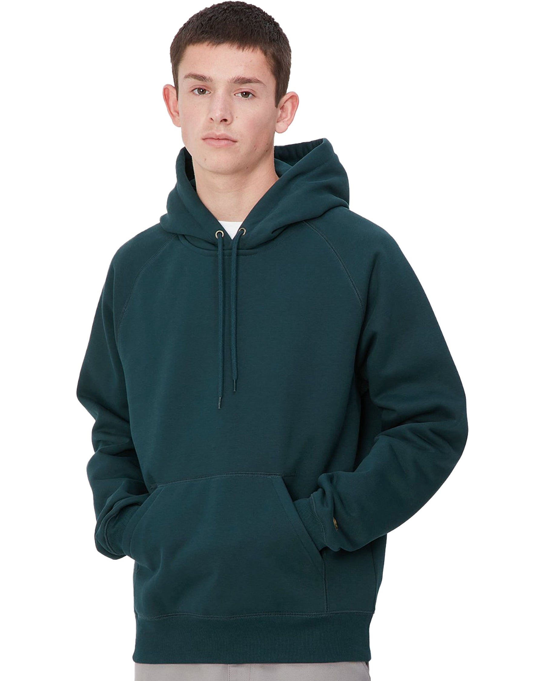 Carhartt Wip Hooded Chase Sweat Duck Blue-Gold