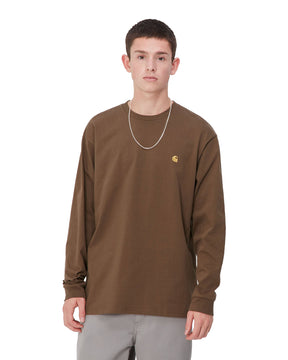 Carhartt Wip L-S Chase T-shirt Chocolate-Gold