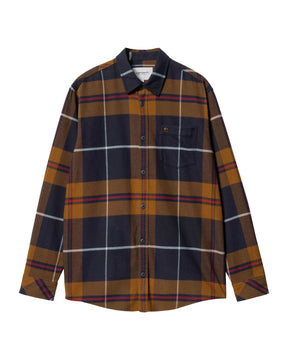 Carhartt Wip L-S Garnett Shirt Garnett Check-Deep H Brown