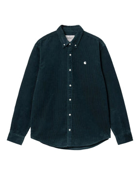 Carhartt Wip L-S Madison Cord Shirt Duck Blue-Wax