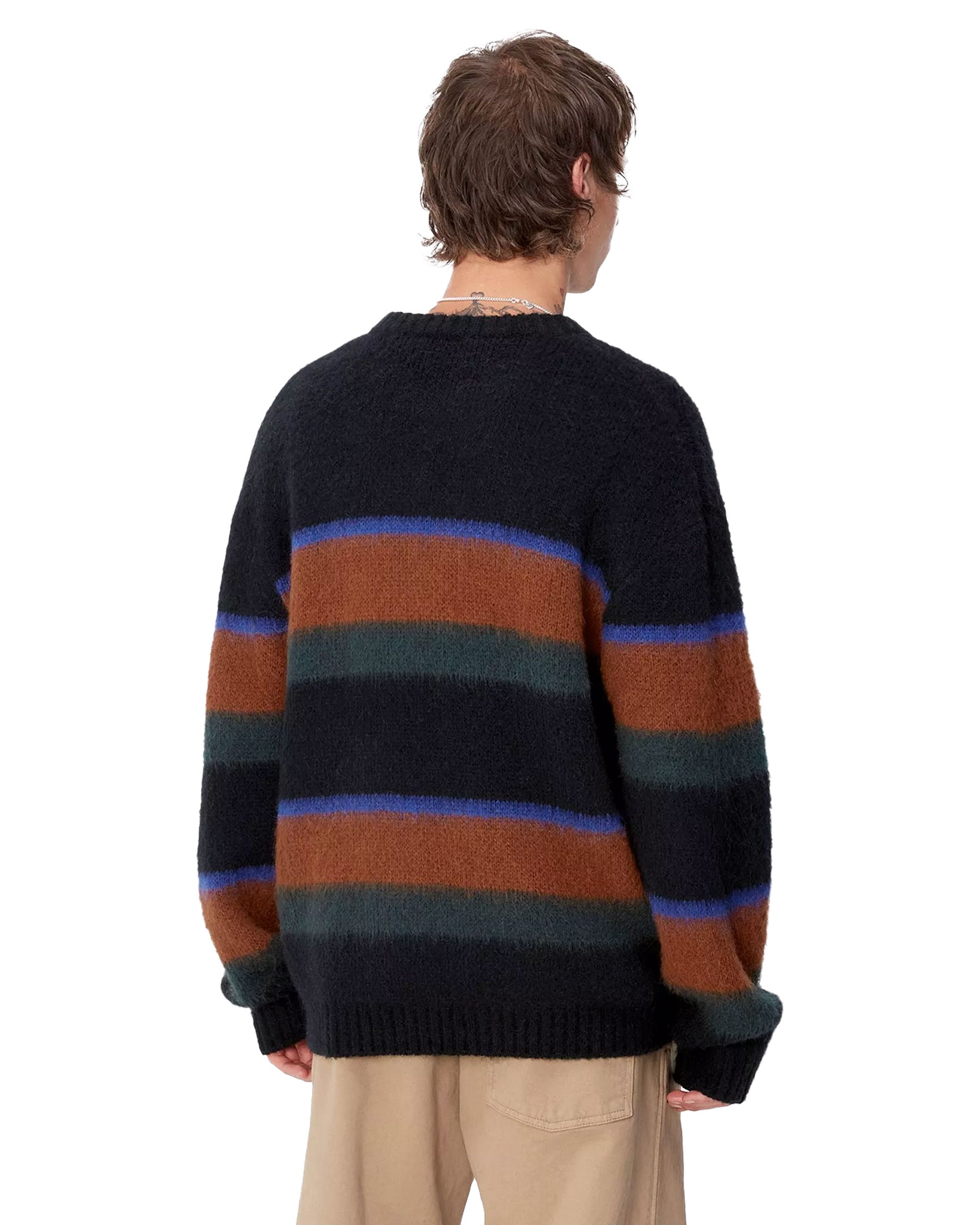 Carhartt Wip Merton Sweater Sundling Stripe-Deep Hamilton Brown