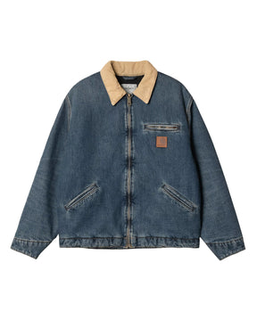 Carhartt Wip OG Detroit Jacket Blue-Dusty H Brown worn used wash